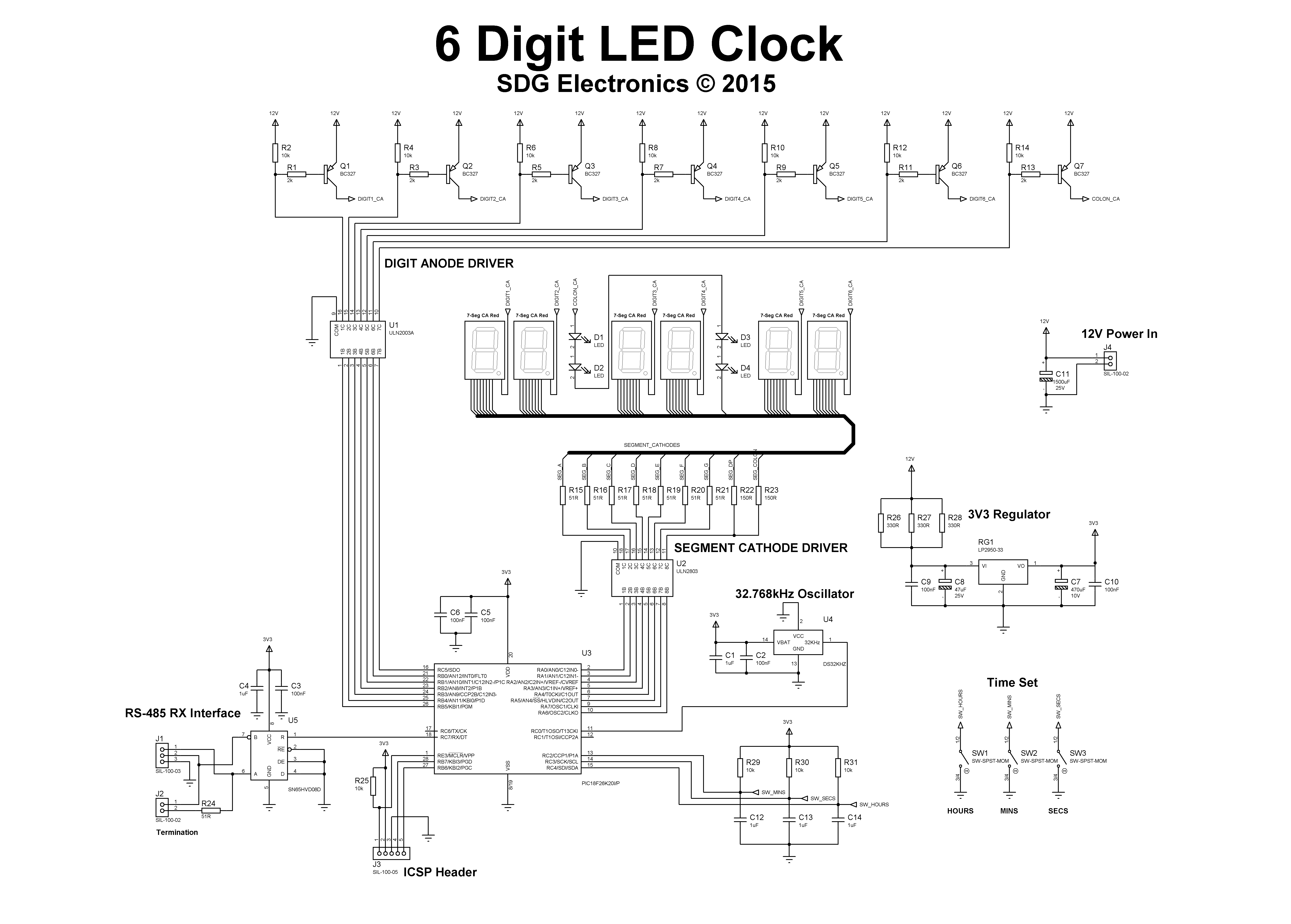6 Digit LED Clock - SDG Electronics
